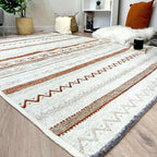 Alfa Rich 5x8 Beige Terracotta Washable Area Rugs for Living Room Bedroom Kitchen Cotton Decor Rug