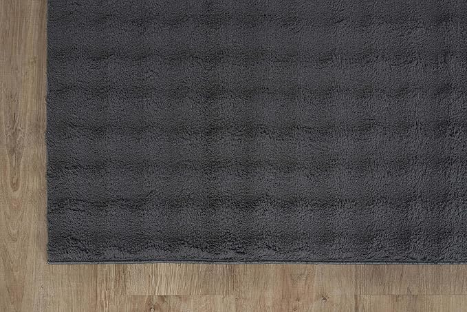 CAMILSON Modern Dark Gray Non Slip Rug 4x6 Ultra Soft High Pile Area Rugs Non Skid Rubber Backing Durable & Easy to Clean Carpet for Living Room Bedroom Kids Room Indoor Use (4 x 6 Dark Gray)