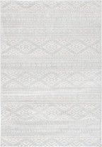 SAFAVIEH Tulum Collection Accent Rug - 2' x 5', Light Grey & Ivory, Moroccan Boho Tribal Design, Non-Shedding & Easy to Clean, Ideal for Front Door, Kitchen, Entryway, Foyer (TUL272F)