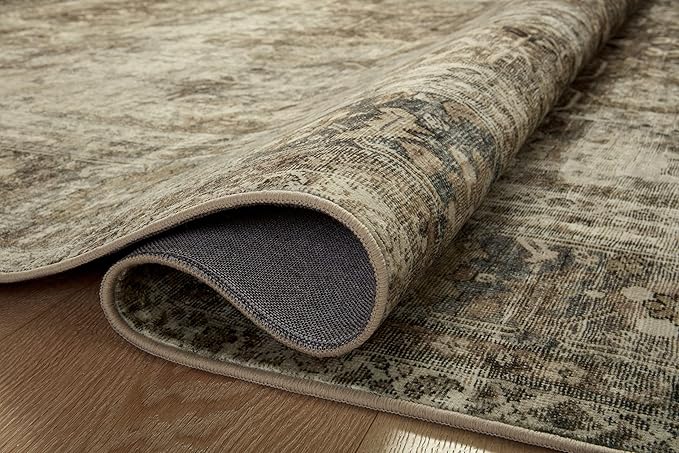 Loloi Magnolia Home by Joanna Gaines Sinclair Collection SIN-01 Pebble/Taupe 2'-0" x 5'-0", .25" Pile Height, Machine Washable, Accent Rug