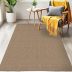 IOHOUZE Washable Area Rug 3x5 Non Slip Rubber Backed Rugs for Entryways Indoor Outdoor Doormat Woven Cotton Throw Rug Floor Carpet for Entrance Kitchen Living Room, Orange/Tan/Brown