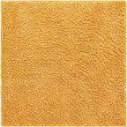 Unique Loom Davos Shag Collection Area Rug - Solid (3' 3" Square, Sun Yellow)