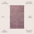 JONATHAN Y Haze Solid Low-Pile Light Purple 4x6 Oval Indoor Area Rug, Coastal,Bohemian,Minimalist,Classic, Easy-Cleaning for Living Room,Bedroom,Kitchen,Pet Friendly,Non-Shedding (SEU100R-4OV)