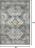 Loloi Skye Collection SKY-09 Graphite/Silver 7' x 9' Oval Area Rug