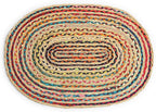 REDEARTH · Jute Cotton Chindi Area Rug - 2'x3' Oval Rug, Handwoven, Non-Shedding, Soft & Durable – Multi Tones for Home Décor in Living Room, Dining Room, Bedroom