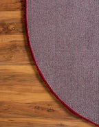 Unique Loom Solid Shag Collection Area Rug (6' 1" Round, Cherry Red)