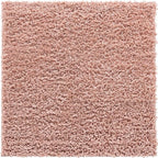 Unique Loom Davos Shag Collection Area Rug - Solid (3' 3" Square, Dusty Rose)