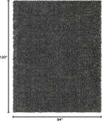 Unique Loom Davos Shag Collection Area Rug - Solid (7' 10" x 10' Oval, Peppercorn)