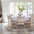 RUGGABLE Washable Vintage Area Rug – Kamran Hazel 8 ft Round, Stain-Resistant, Non-Slip – Large Machine Washable Rugs for Living Room, Bedroom, Hallway, Entryway & Office–with Standard Pad