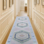 Fame Living Washable Area Rug. Modern Farmhouse. Vintage. Turkish. Bohemian. Distressed. Oriental. Traditional. Rugs for Living Room. Dining. Bedroom. Office. Entryway. Foyer. (856PBl, 2'5" x 6'5")