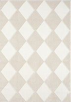 Abani Cream Area Rug for Living Room, Bedroom - Diamond Pattern - 6 x 9 - Durable & Easy to Clean
