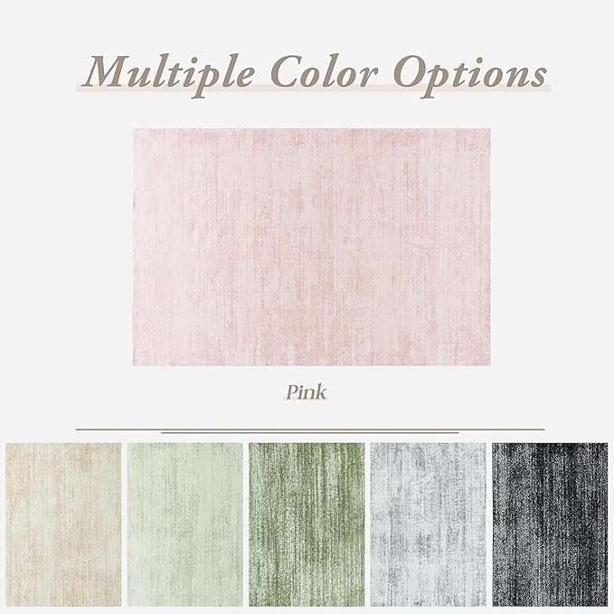 Small Rugs for Bedroom,Boho Abstract Modern Washable Non Slip Cute Area Rug for Kitchen Entryway,Pink