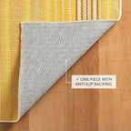 Dash & Albert Sunflower Ticking Machine Washable Rug, 6 X 9 Feet, Yellow Stripe Pattern