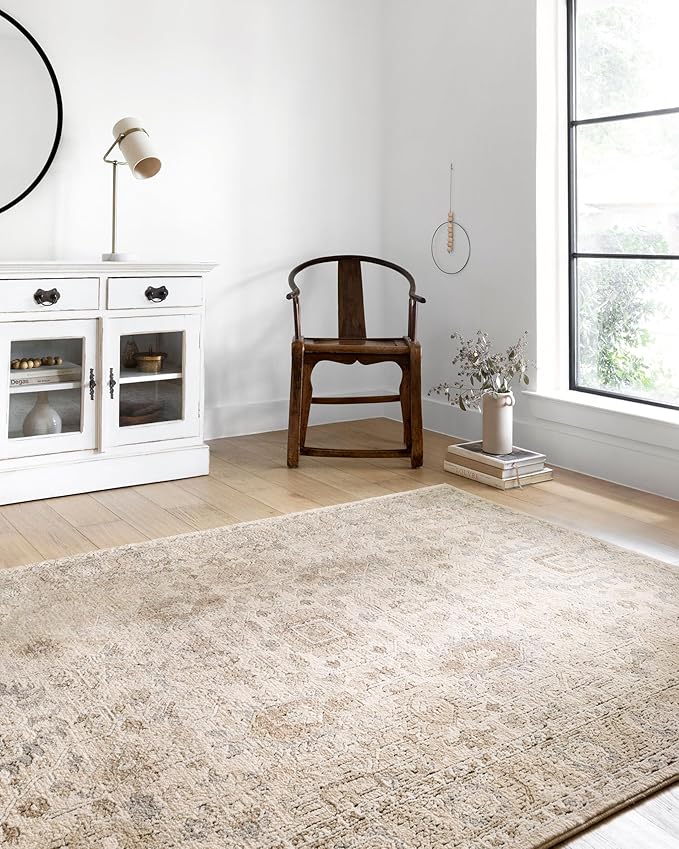 Loloi Teagan Collection TEA-03 Ivory/Sand 2'-8" x 10'-6" Runner Rug, Large, Soft Neutral Rug, High-Traffic for Living Room, Bedroom, Home Office, Dining Area
