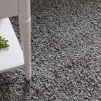 Unique Loom Solid Shag Collection Area Rug (3' 3" x 5' 3" Oval, Cloud Gray)