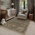 Entryway Area Rug 3x5 Washable Brown Vintage Distressed Carpet Oriental Soft Thin Indoor Rug for Office Non Slip Low Pile Throw Rug for Kitchen Bathroom Bedroom Dining Living Room