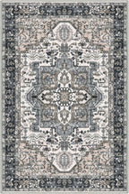 KOZYFLY Small Area Rug 2x3 Ft Rugs for Entryway Washable Boho Entry Rug Non Slip Door Mat Indoor Entrance Faux Wool Vintage Printed Kitchen Rug Throw Rugs for Entrance Kitchen, Black/Taupe/Beige