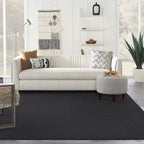 Nourison Home Nourison Essentials Black 7' x 10' Area Rug - Easy Clean, Non Shedding, Bed Room, Living Room, Dining Room, Kitchen (7' x 10')