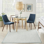 Nourison Home Courtyard Ivory Aqua 5' x 7' Area Rug - Easy Clean, Non Shedding, Bed Room, Living Room, Dining Room, Kitchen (5' x 7')