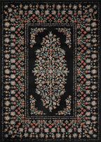 Loloi Rifle Paper Co. Laurel Collection LAU-02 Black 2'-8" x 4' Accent Rug
