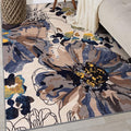 Rugshop Cream Bright Flowers Non Slip Non-Shedding Area Rug for Bedroom, Living Room and Home Office, 3'3" x 5'