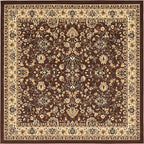 Unique Loom Sialk Hill Collection Area Rug - Washington (7' 10" Square Brown/Black)