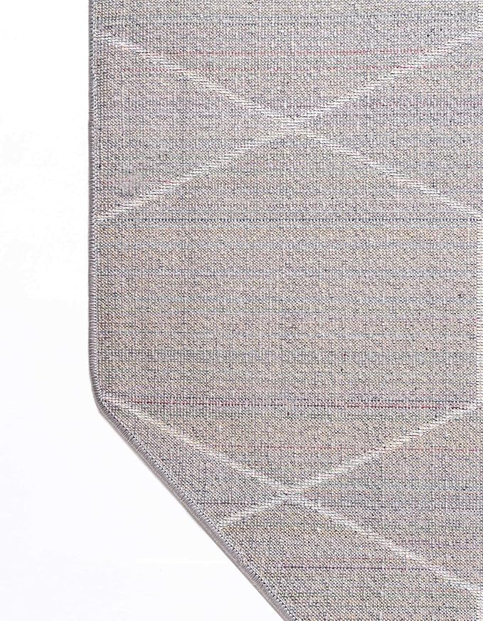 Unique Loom Trellis Frieze Collection Area Rug - Geometric (7' 10" Octagon, Light Gray/ Ivory)