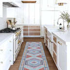 Fame Living Washable Area Rug. Modern Farmhouse. Vintage. Turkish. Bohemian. Distressed. Oriental. Traditional. Rugs for Living Room. Dining. Bedroom. Office. Entryway. Foyer. (856BlM, 2'5" x 13')