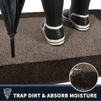 PURRUGS Dirt Trapper Door Mat 32" x 48", Non-Slip/Skid Machine Washable Entryway Rug, Shoes Scraper, Throw Rug, Super Absorbent Area Rug for Muddy Wet Shoes and Paws, Grayish Brown & Coffee