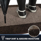 PURRUGS Dirt Trapping Door Mat 24" x 70", Non-Slip/Skid Machine Washable Entryway Rug, Shoes Scraper, Throw Rug, Super Absorbent Area Rug for Muddy Wet Shoes and Paws, Grayish Brown & Coffee