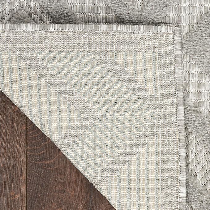 Nourison Home Versatile Silver Grey 9' x 12' Area Rug - Easy Clean, Non Shedding, Bed Room, Living Room, Dining Room, Kitchen (9' x 12')