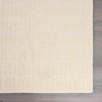 Hand-Tufted 100% Wool Area Rug – Unique Modern Geometric Grid Pattern, Soft Plush Textured Carpet for Living Room, Bedroom, Dining Room & Entryway (Beige, 6' Round)