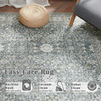 jinchan Runner Rug 2x6 Washable Hallway Rug Distressed Gray Multi Vintage Floral Runner Kitchen Floor Cover Indoor Mat Retro Entryway Living Room Bedroom Office Farmhouse Grey