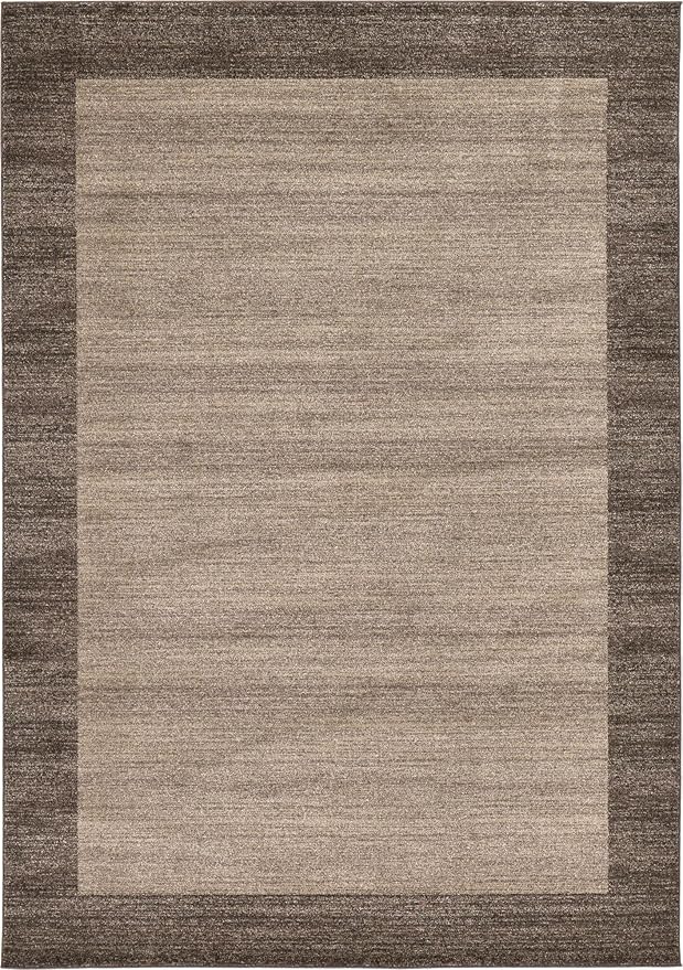 Rugs.com Angelica Collection Rug – 7' x 10' Light Brown Medium Rug Perfect for Bedrooms, Dining Rooms, Living Rooms