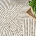Nourison Home Textured Home Beige Ivory 3'11" x 5'11" Area Rug - Easy Clean, Non Shedding, Bed Room, Living Room, Dining Room, Kitchen (4' x 6')