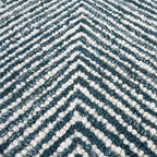 Modern Herringbone Chevron Collection Handcrafted Wool Area Rug - Durable, Zigzag Pattern, for High Traffic, Contemporary Design for Living Room, Bedroom, Dining Room Decor (Denim Blue, 8' x 11')