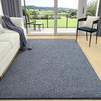 AROGAN Washable 4×6 Bedroom Rug, Modern Area Rugs with Soft Memory Foam for Living Room, Minimalist Non-Slip Indoor Floor Carpet for Dining Room Office Kids Playroom Decor, Navy Blue