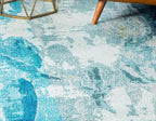 Unique Loom Positano Collection Coastal Modern Fish Light Blue Area Rug (9' x 12')