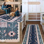 Washable Area Rug. Modern Farmhouse. Vintage. Turkish. Bohemian. Distressed. Oriental. Traditional. Rugs for Living Room. Dining. Bedroom. Office. Entryway. Foyer. (862CN, 2'5" x 13')