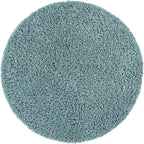 Unique Loom Solid Shag Collection Area Rug (3' 3" Round, Light Slate Blue)