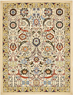 Unique Loom Espahan Collection Area Rug - Cape Cod (9' 10" x 13' 1" Rectangle, Cream/ Black)