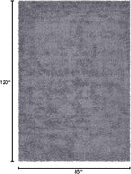 Unique Loom Davos Shag Collection Area Rug - Solid (7' 1" x 10' Rectangle, Peppercorn)