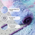 Andency Soft Area Rugs for Living Room Bedroom, 5x8 Fluffy Shaggy Bedside Rug, Non-Slip Large Shag Fuzzy Plush Carpets for Bedroom Kids Dorm Nursery Home Decor Aesthetic, Tie-Dyed Unicorn Rainbow