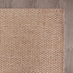 CAMILSON Easy Jute Rug 4x6, Indoor Outdoor Natural Color Farmhouse Area Rugs for Living Room Patio and Kitchen Rug, Solid Boho Woven Design, Easy-Cleaning, Washable Outside Carpet Alfombras (4 x 6)