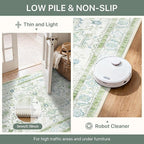Runner Rug 2'6''x6 Non Slip Machine Washable Vintage Hallway Runner Rug, Low PileLight Weight Rugs for Entryway, Hallway, Kitchen and Corridor, Cream Green
