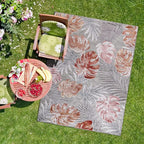 CAMILSON Indoor Outdoor Rug, Multi 5x7 Leaf Tropical Botanical Area Rugs for Indoor and Outdoor patios, Easy-Cleaning Non-Shedding Living Room, Garden and Kitchen Washable Outside Carpet (5 x 7)