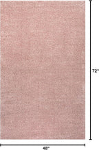 Eyely UES100P-4 Supersoft Haze Solid Low-Pile Indoor Area Rug Casual;Contemporary;Solid;Traditional, Bedroom, Kitchen, Living Room, Easy-Cleaning, Non-Shedding, 4 X 6, Pink