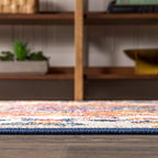 JONATHAN Y Boho Vintage Blue/Multi Runner Rug, 2x18, Bohemian Flair Medallion, Floral Easy-Cleaning High Traffic for Living Room, Bedroom, Kitchen, Pet-Friendly, Non Shedding (BMF106A-218)