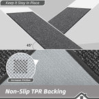 BEQHAUSE Hallway Runner Rugs 2x6, Hallway Rug Non-Slip Washable(Rolled-Up NO Creases), Runner Rug Absorbent Stain Resistant Hall Rug Carpet Runner, Entryway Rugs Floor Mat Laundry Room Rugs, Charcoal