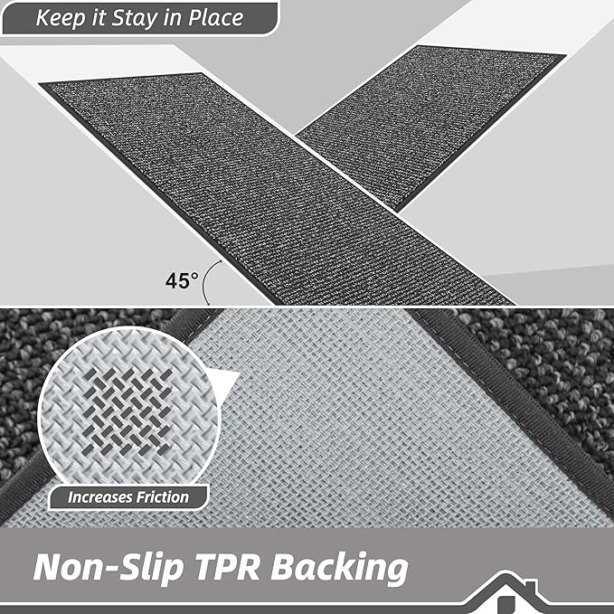 BEQHAUSE 2x3 Entryway Rug Indoor Door Mat Non-Slip Washable, Hallway Rugs Absorbent & Stain Resistant Hall Carpet Runner Rugs for Entryway, Front Door Floor Mats Laundry Room Rugs for Entry, Charcoal